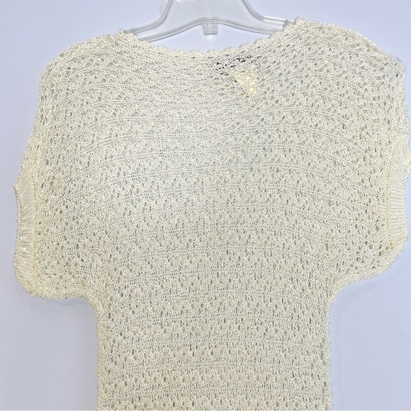 3/$20 ❤️ MYLESPORT Vintage Cream Crocheted Top US S - Picture 2 of 6